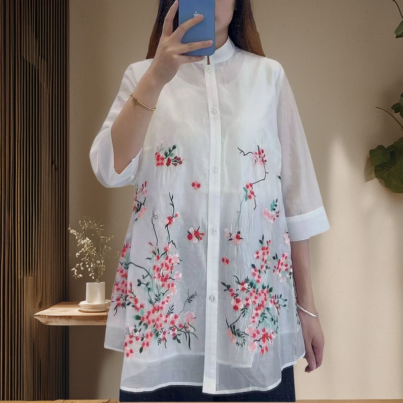 Embroidery Men Shirt - Wysokiej jakości bluzka damska w stylu
