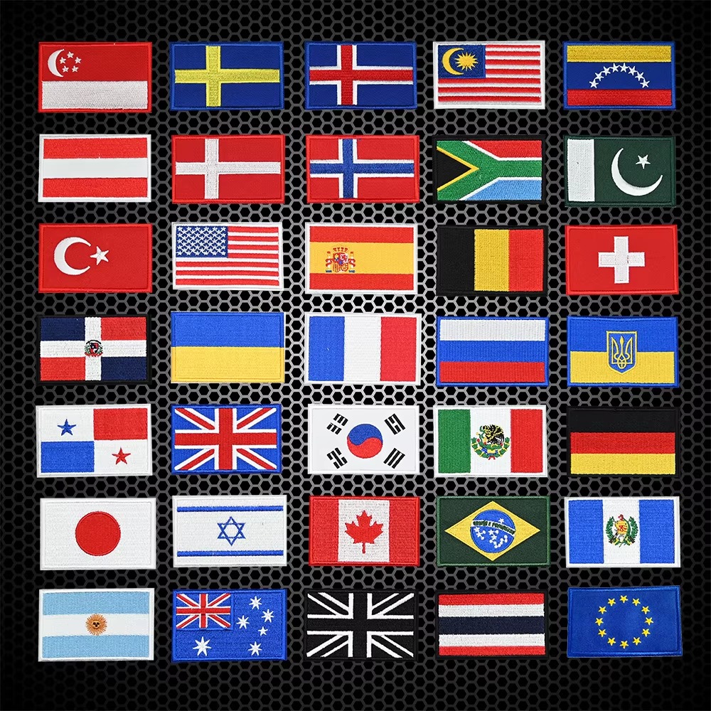 Embroidery Uk - Naszywki haftowane z flagami USA, Wielkiej