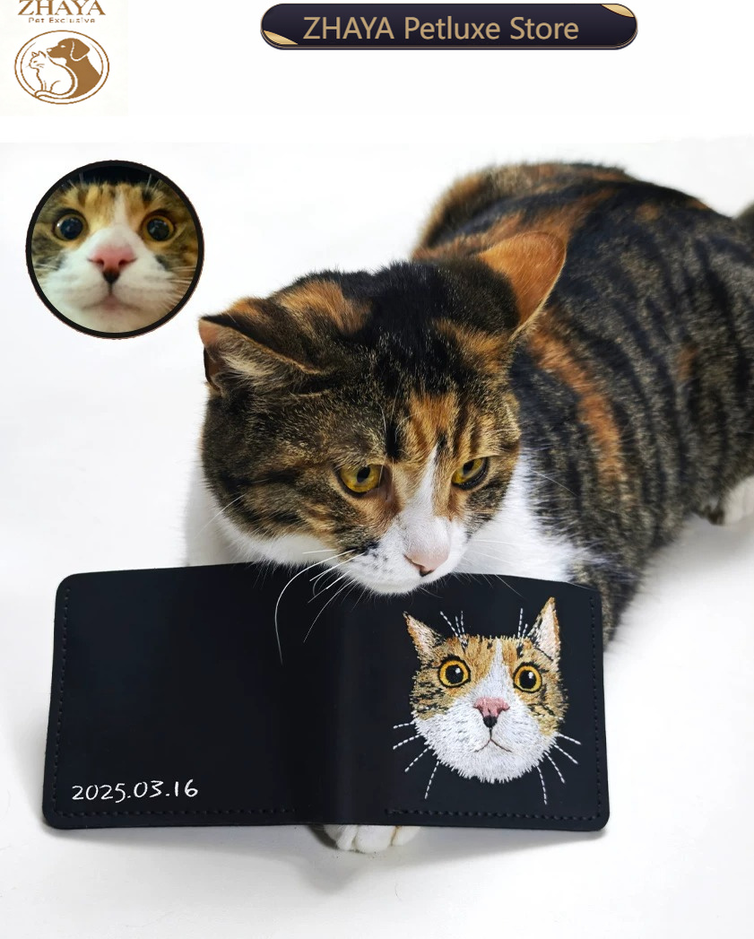 Embroidery Wallet - Portfel z prawdziwej skóry z własnym