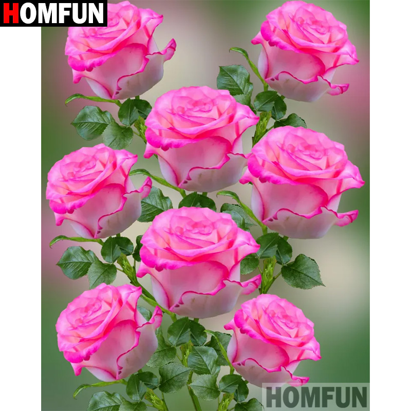 Embroidery Rose Stitch - HOMFUN diamentowy haft 