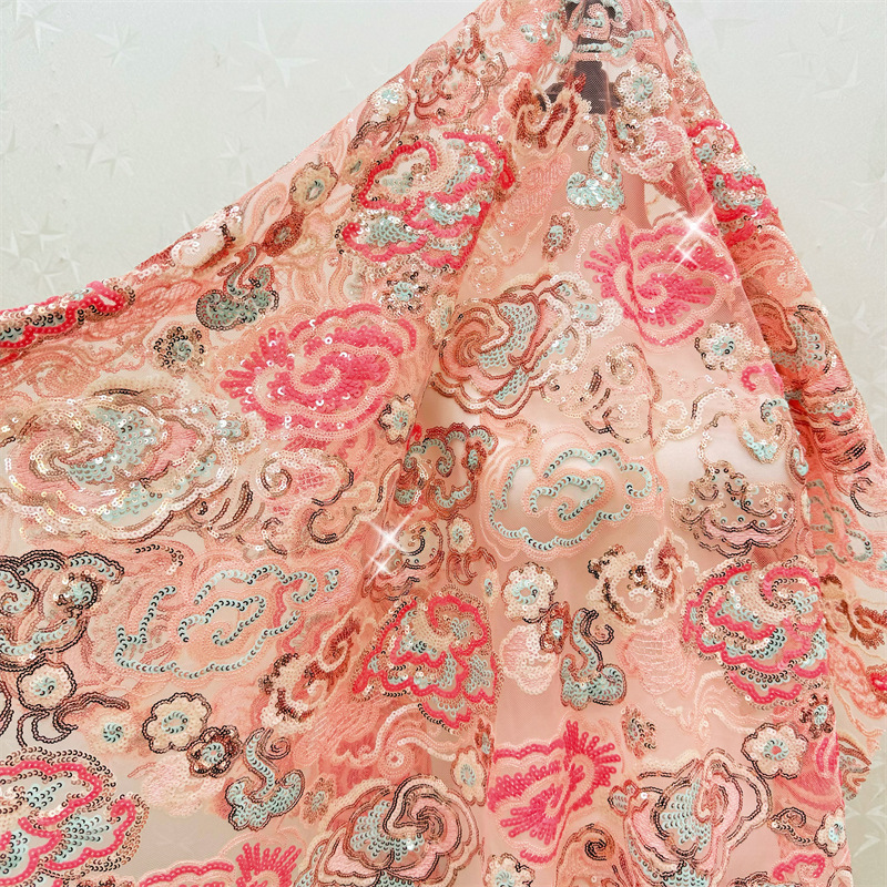 Embroidery Needles - 2 jardy/partia, 130 cm szerokości, różowo-fioletowa,