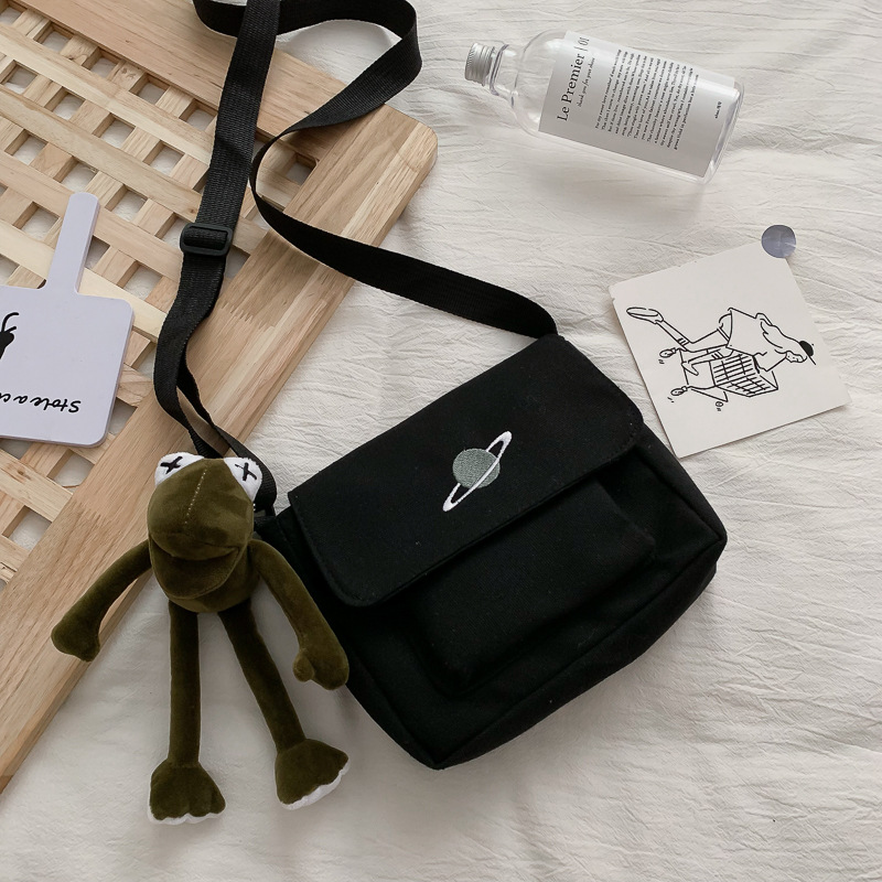 Embroidery Font - Casual Collage Student Messenger Bag Women