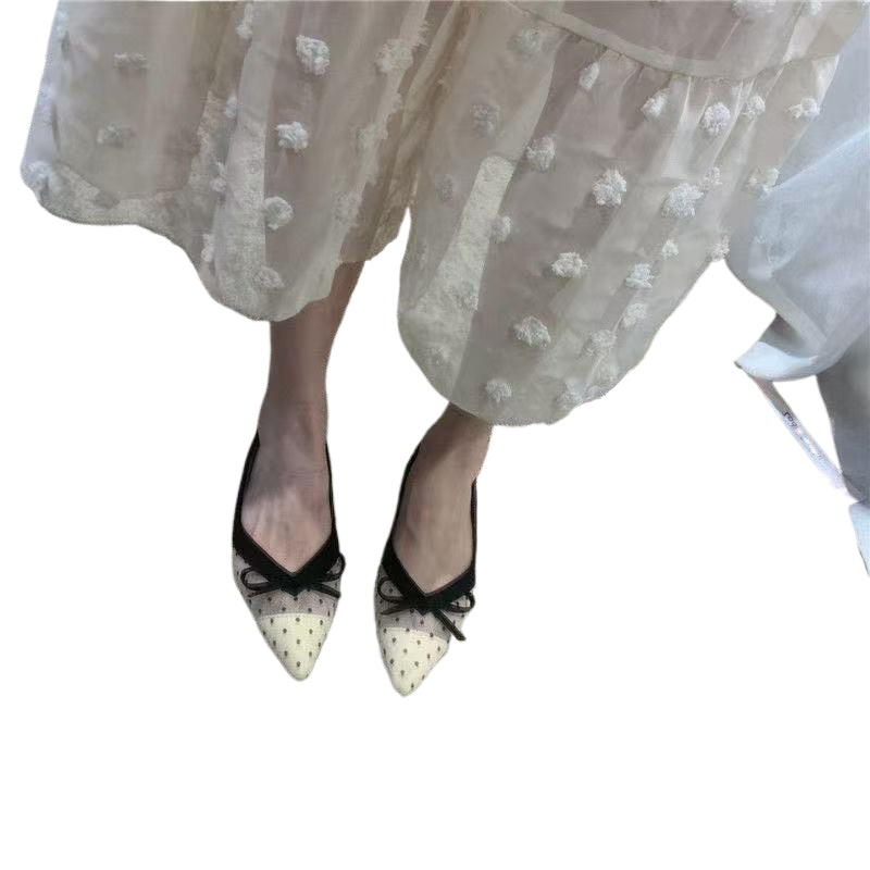 Embroidery Flat Shoes - Letnie buty damskie 2026 w kropki,