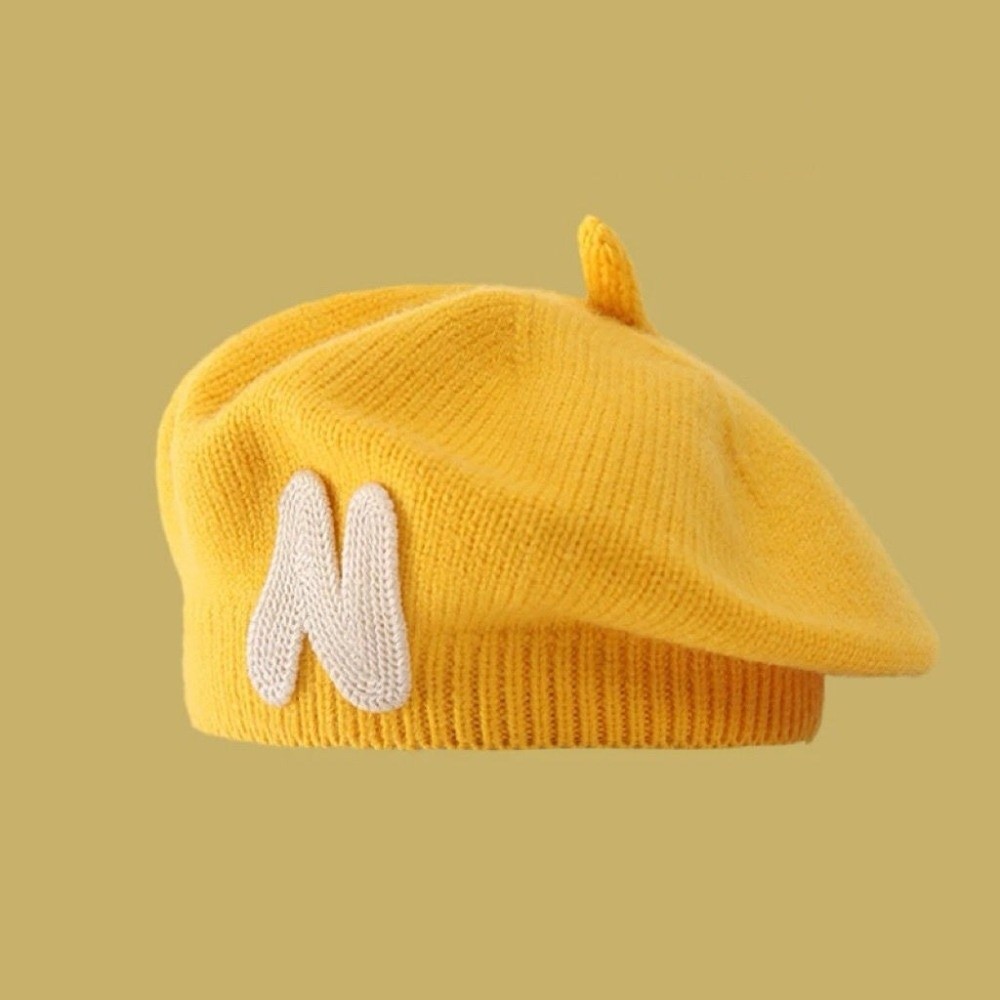 Embroidery Letter N - Nowa czapka beret dla malucha z