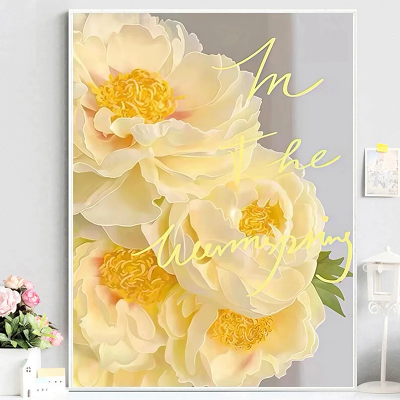 Embroidery Yellow Flower - Żółte Kwiaty 5D Diamentowe Malowanie Pełny