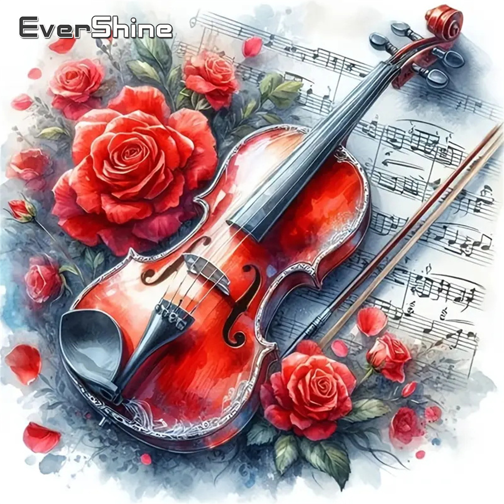 Embroidery Rose Stitch - Evershine DIY Diamentowe Malowanie Skrzypce Pełny