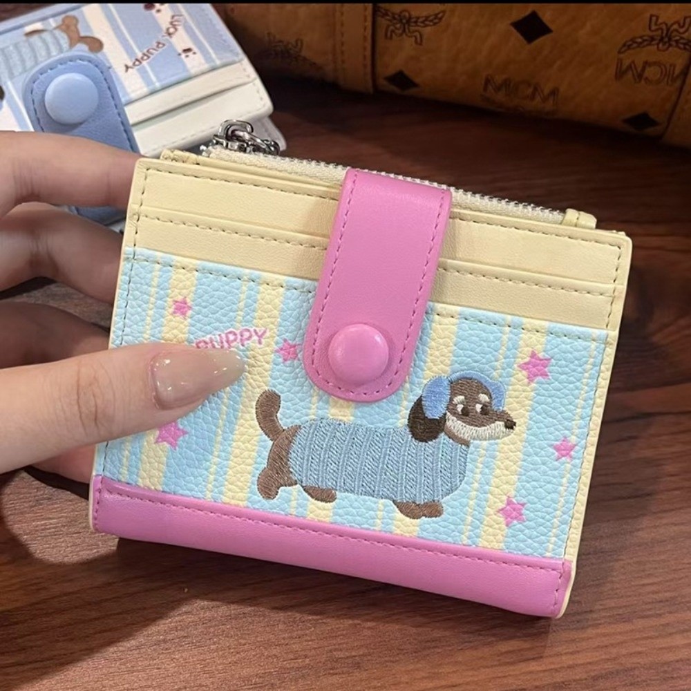 Embroidery Wallet - Portfelik z haftem jamnika w stylu