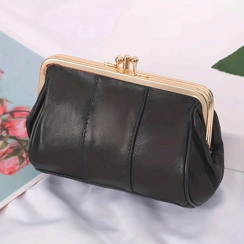 Embroidery Wallet - 1 szt. Metalowy portfel ze skóry