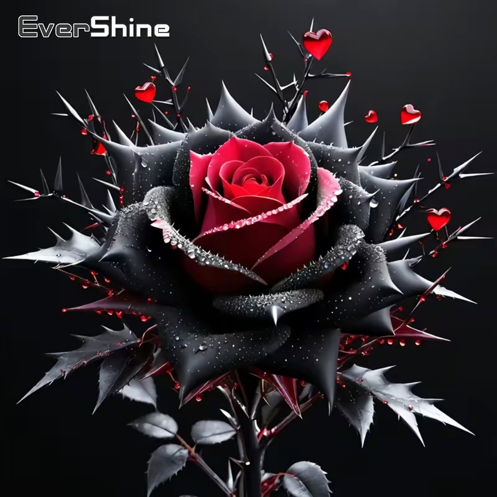 Embroidery Rose Stitch - Evershine Diamentowe Malowanie Róża Kwiat Mozaika