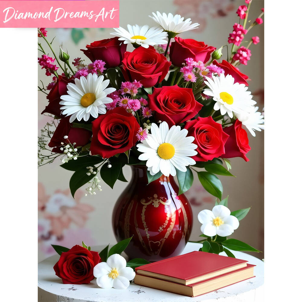 Embroidery Roses - 5D DIY Haft Diamentowy Mozaika Róża
