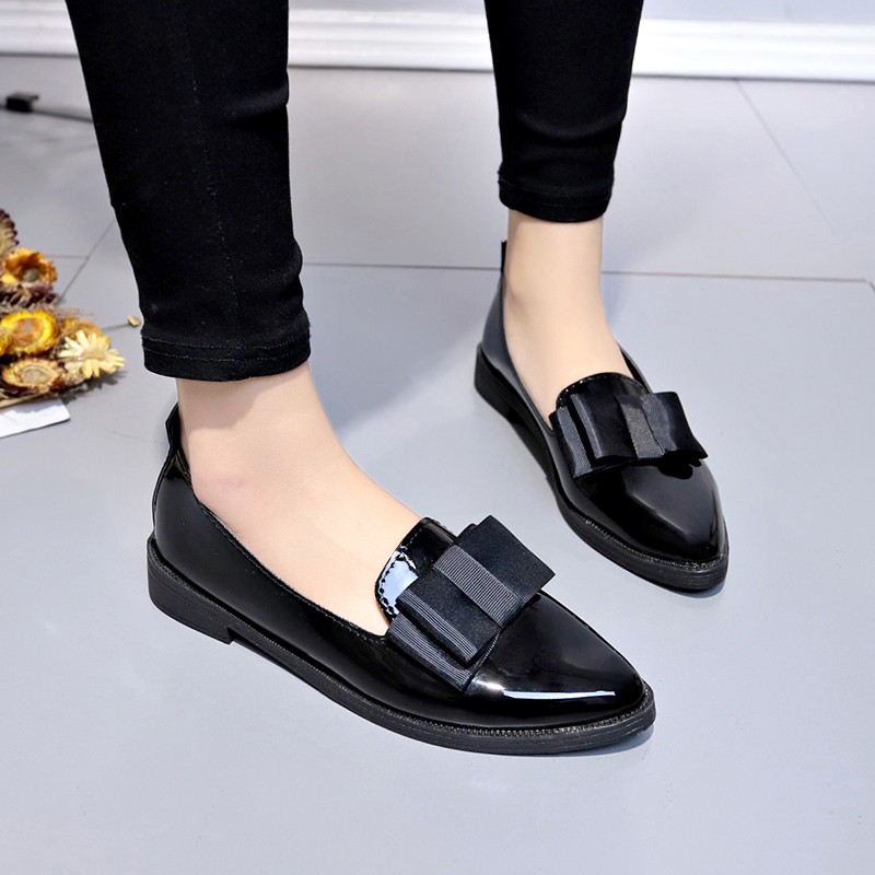 Czarne/Czerwone lakierowane ba – Embroidery Flat Shoes recenzja i cena