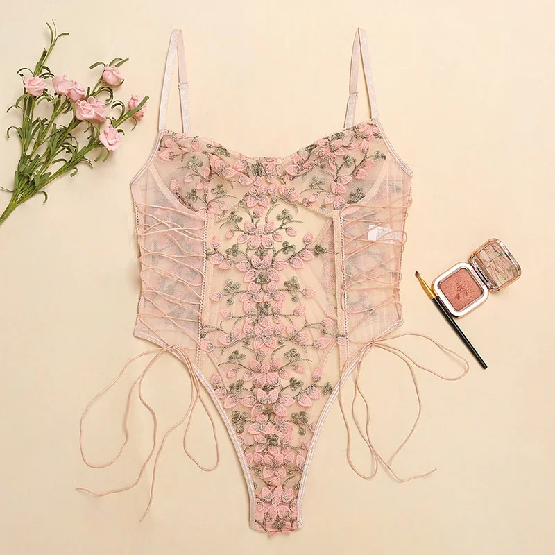 Damska seksowna bielizna, body – Embroidery Lace recenzja i cena