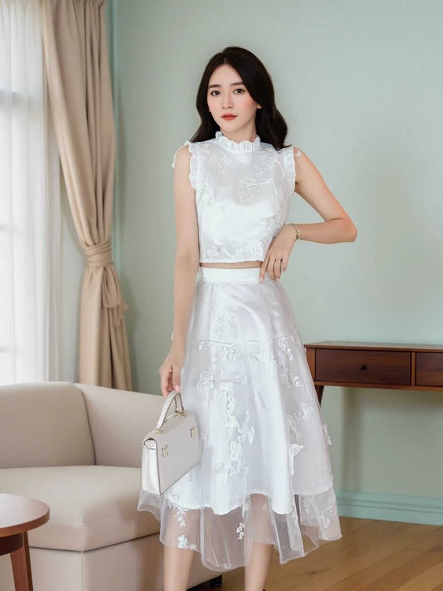 Nowy Letni Elegancki Biały Zes – Embroidery Blouse recenzja i cena