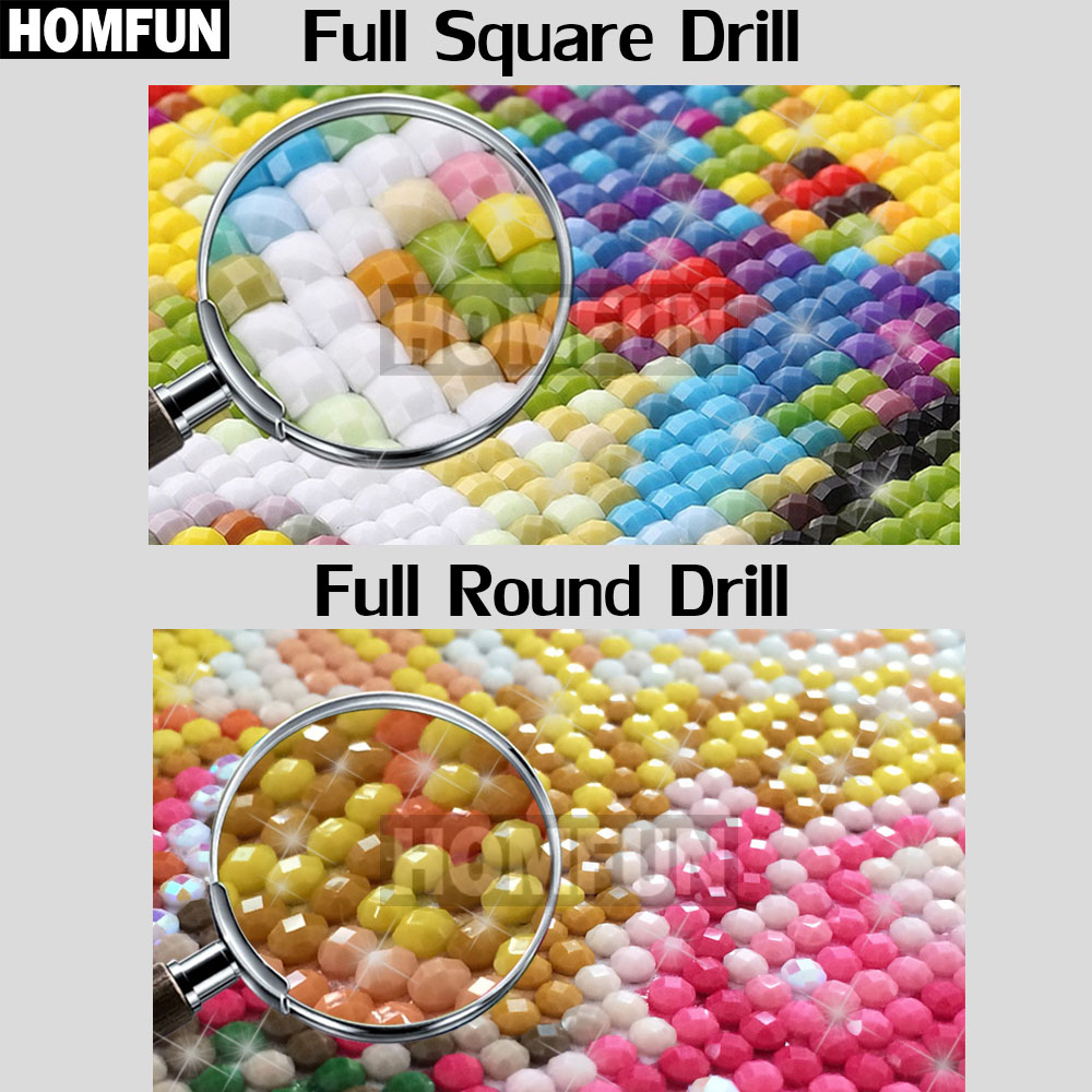 HOMFUN diamentowy haft 