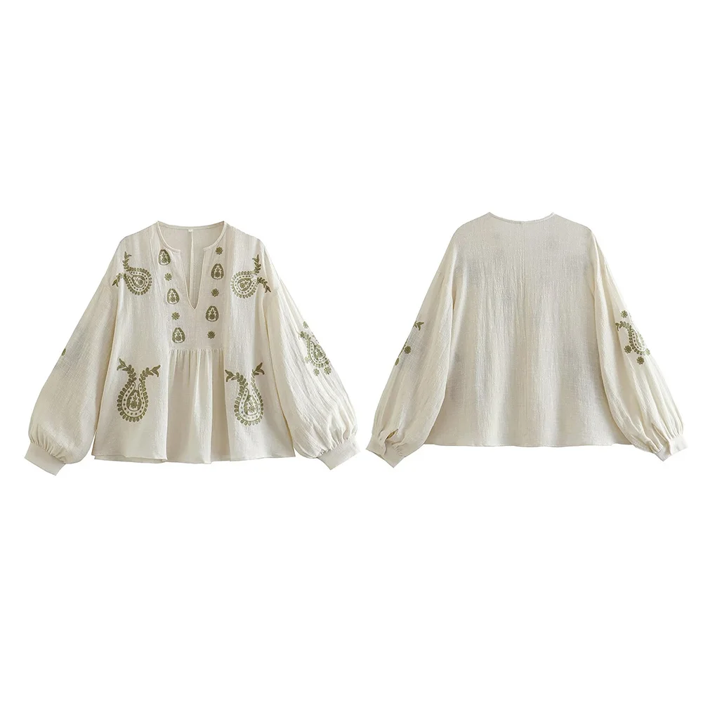 Damska nowa luźna bawełniana k – Embroidery Blouse recenzja i cena