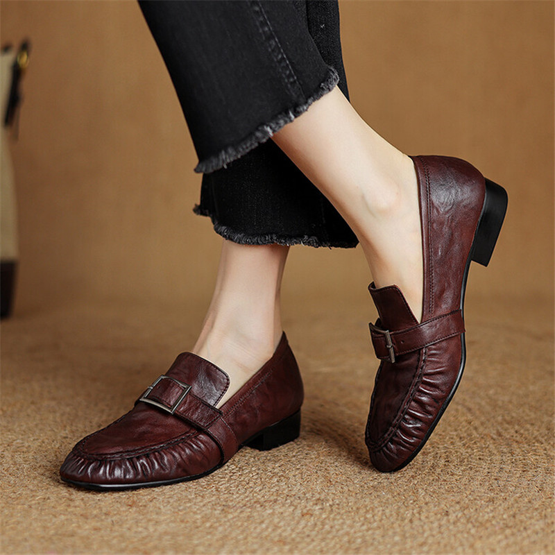 New Autumn Genuine Leather Wom – Embroidery Flat Shoes recenzja i cena