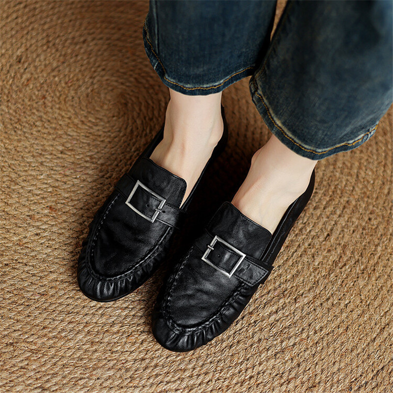 New Autumn Genuine Leather Wom – Embroidery Flat Shoes recenzja i cena
