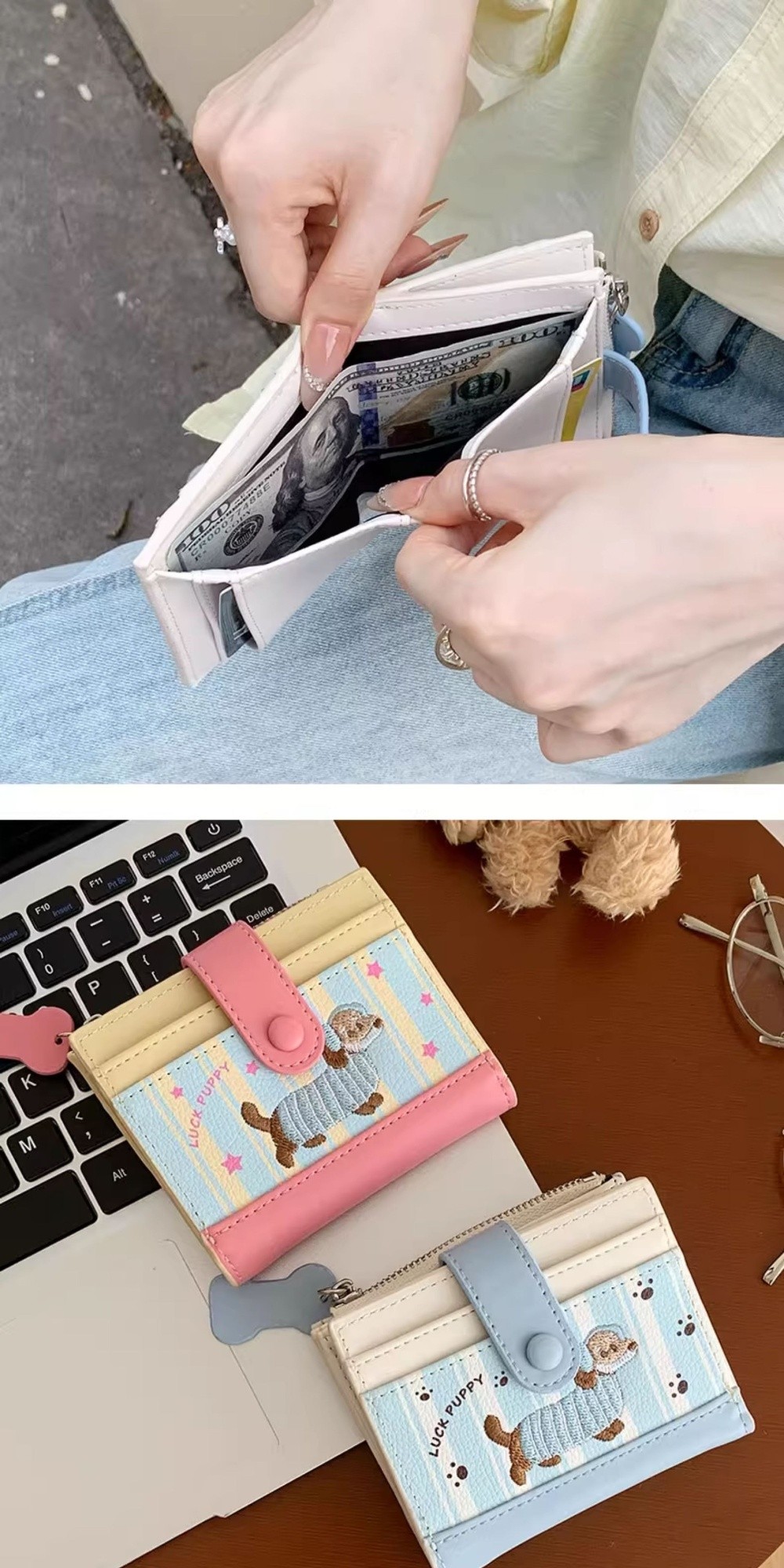 Portfelik damski w stylu korea – Embroidery Wallet recenzja i cena