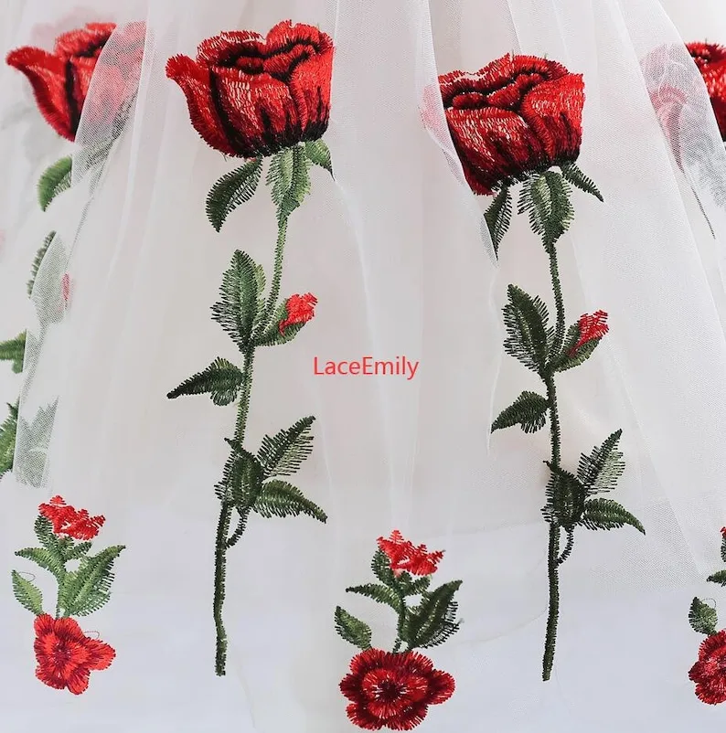 Czerwona Róża Koronka Kwiatowy – Embroidery Roses recenzja i cena