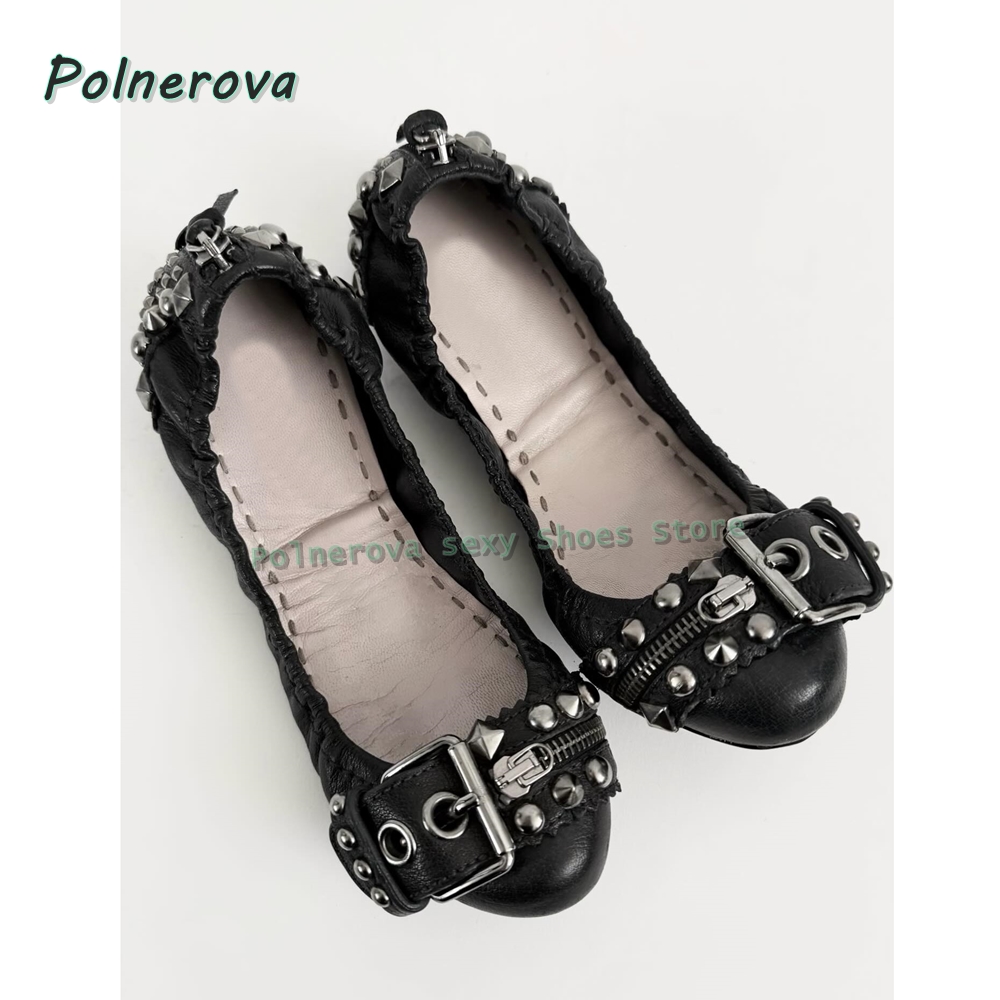 Buty Mary Jane z nitowaną klam – Embroidery Flat Shoes recenzja i cena