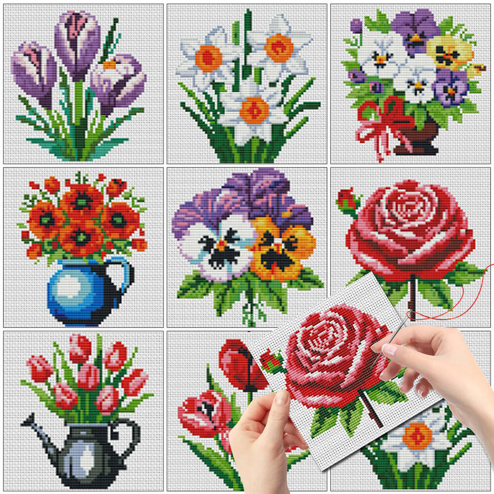 Evershine 8 szt. Mini Wazony z – Embroidery Rose Stitch recenzja i cena
