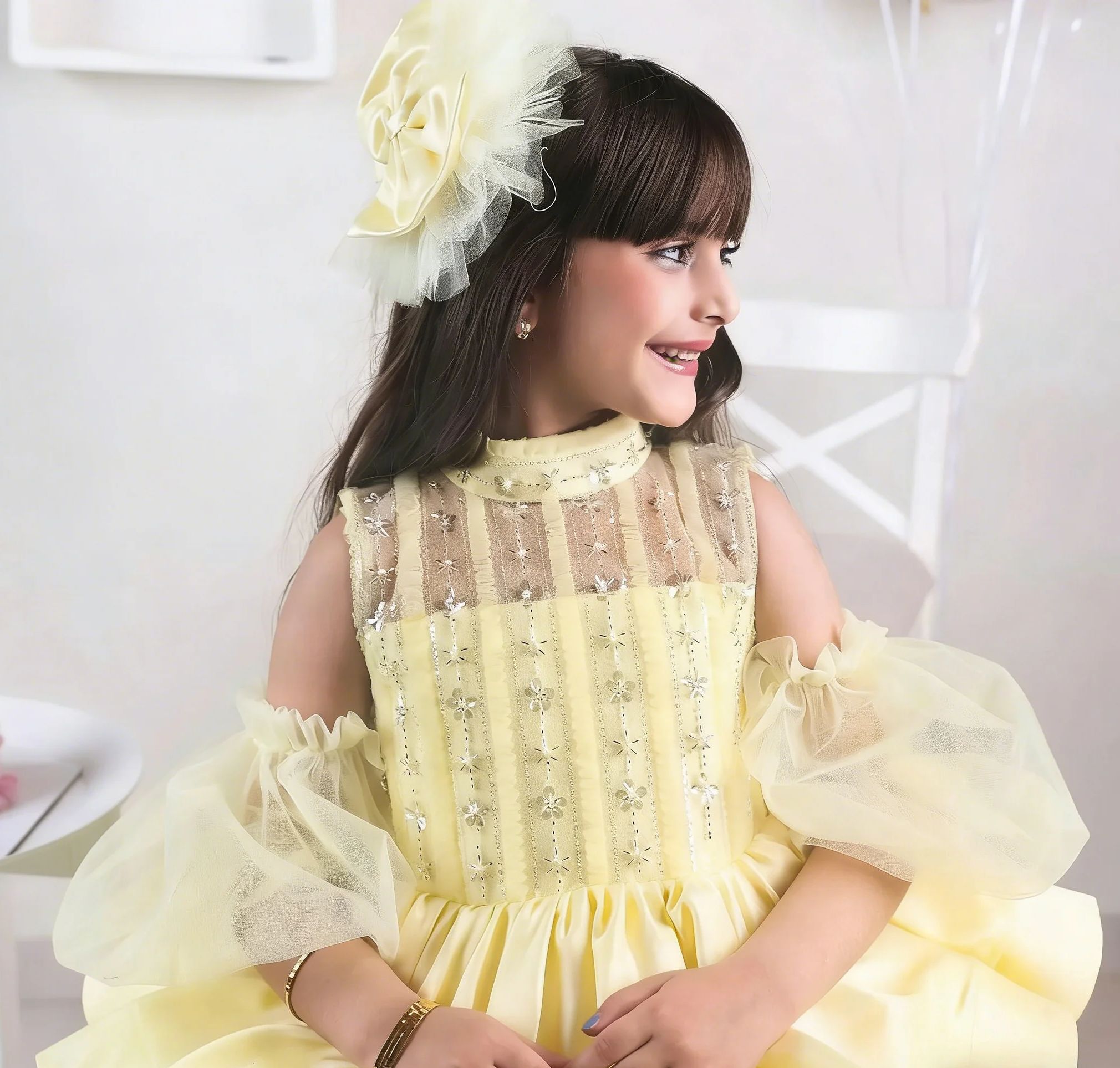 Żółte sukienki dla dziewczynek – Embroidery Yellow Flower recenzja i cena