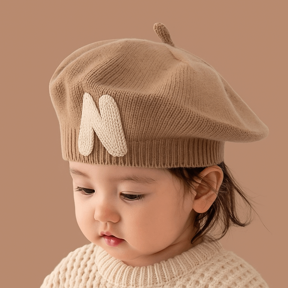 Nowa czapka beret dla malucha  – Embroidery Letter N recenzja i cena