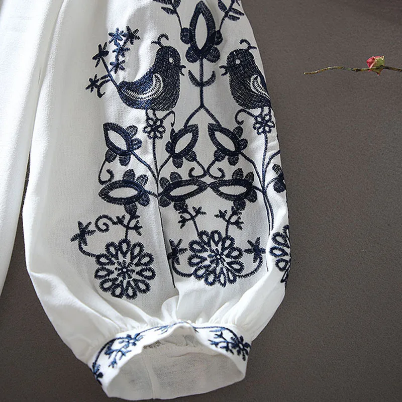 Damska bluzka retro w stylu na – Embroidery Blouse recenzja i cena