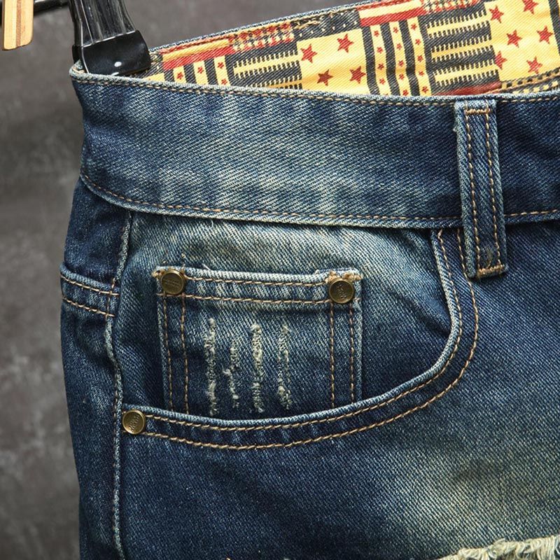 Nowe męskie szorty jeansowe w  – Embroidery Patches recenzja i cena