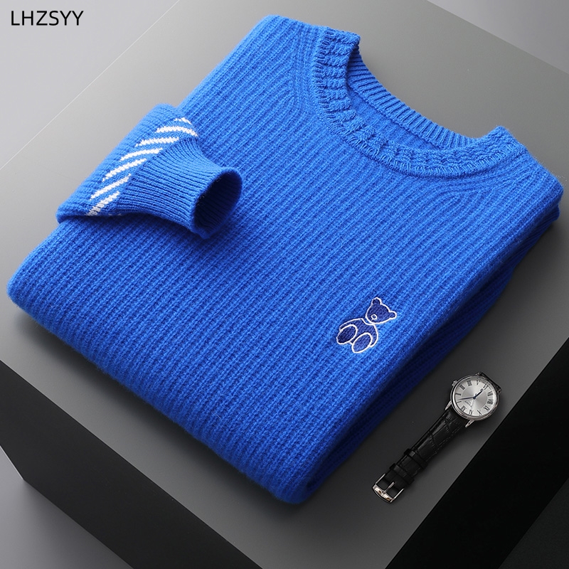 LHZSYY 100% czysta sweter z we – Embroidery Men Shirt recenzja i cena