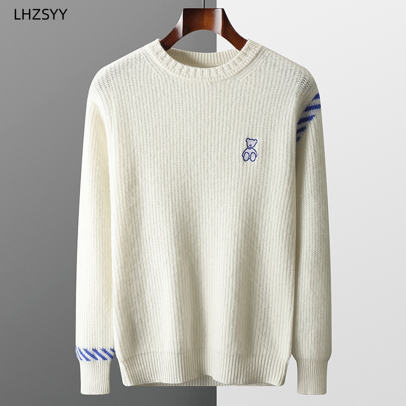 LHZSYY 100% czysta sweter z we – Embroidery Men Shirt recenzja i cena